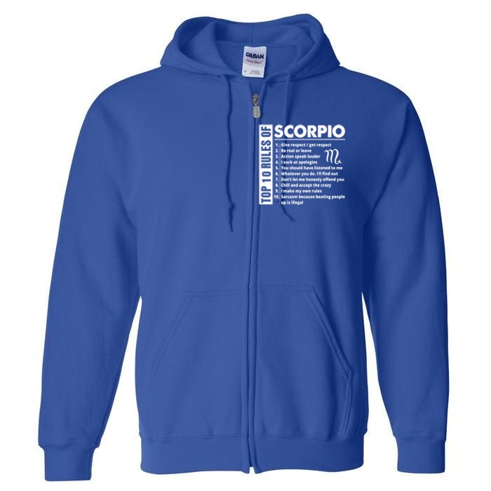 Top 10 Rules Of Scorpio October November Birthday Gift Full Zip Hoodie