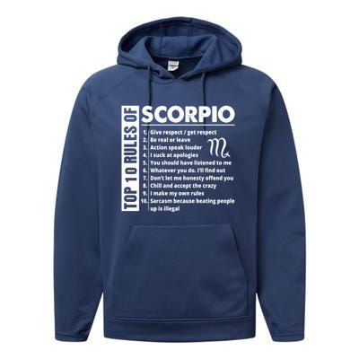 Top 10 Rules Of Scorpio October November Birthday Gift Performance Fleece Hoodie