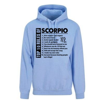 Top 10 Rules Of Scorpio October November Birthday Gift Unisex Surf Hoodie