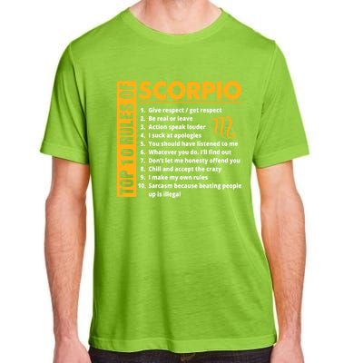 Top 10 Rules Of Scorpio October November Birthday Gift Adult ChromaSoft Performance T-Shirt