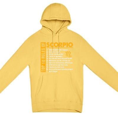 Top 10 Rules Of Scorpio October November Birthday Gift Premium Pullover Hoodie