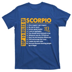 Top 10 Rules Of Scorpio October November Birthday Gift T-Shirt