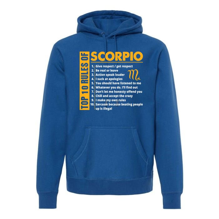 Top 10 Rules Of Scorpio October November Birthday Gift Premium Hoodie