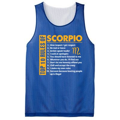 Top 10 Rules Of Scorpio October November Birthday Gift Mesh Reversible Basketball Jersey Tank