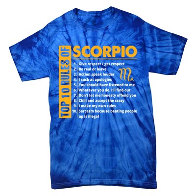 Top 10 Rules Of Scorpio October November Birthday Gift Tie-Dye T-Shirt