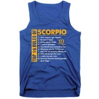 Top 10 Rules Of Scorpio October November Birthday Gift Tank Top