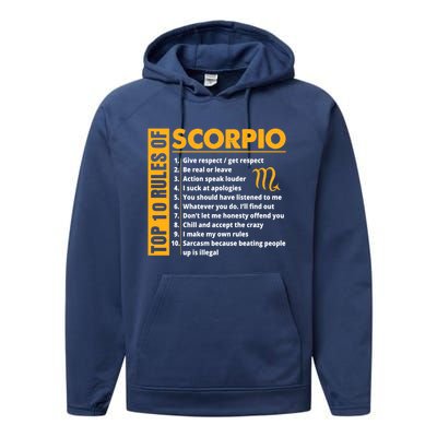 Top 10 Rules Of Scorpio October November Birthday Gift Performance Fleece Hoodie