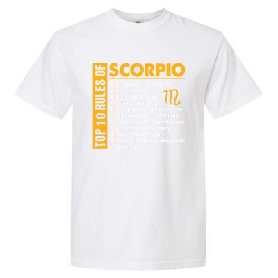 Top 10 Rules Of Scorpio October November Birthday Gift Garment-Dyed Heavyweight T-Shirt