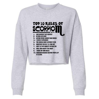 Top 10 Rules Of Scorpio Zodiac Birthday Funny Gift Cropped Pullover Crew