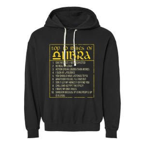 Top 10 Rules Libra Zodiac Sign September October Birthday Garment-Dyed Fleece Hoodie