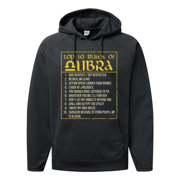 Top 10 Rules Libra Zodiac Sign September October Birthday Performance Fleece Hoodie