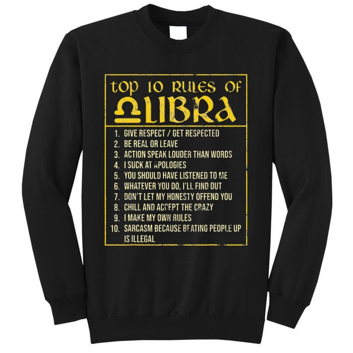 Top 10 Rules Libra Zodiac Sign September October Birthday Sweatshirt