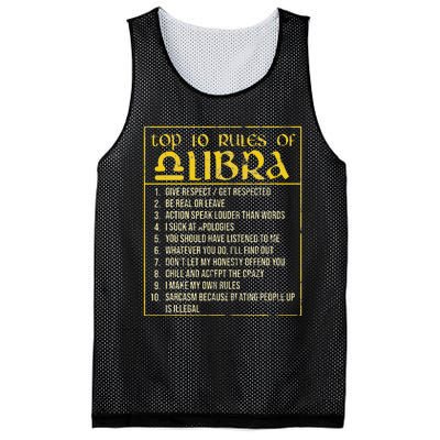 Top 10 Rules Libra Zodiac Sign September October Birthday Mesh Reversible Basketball Jersey Tank