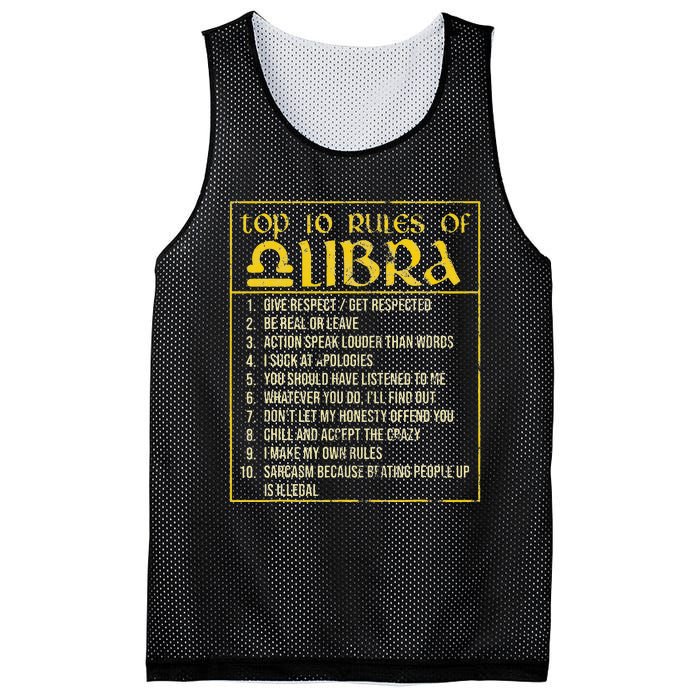 Top 10 Rules Libra Zodiac Sign September October Birthday Mesh Reversible Basketball Jersey Tank