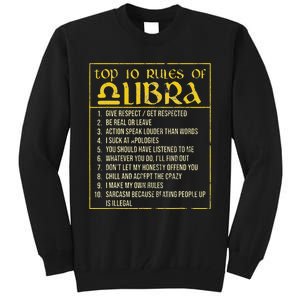 Top 10 Rules Libra Zodiac Sign September October Birthday Tall Sweatshirt