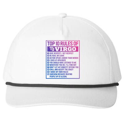 Top 10 Rules Of Virgo Birthday Horoscope Gift Snapback Five-Panel Rope Hat