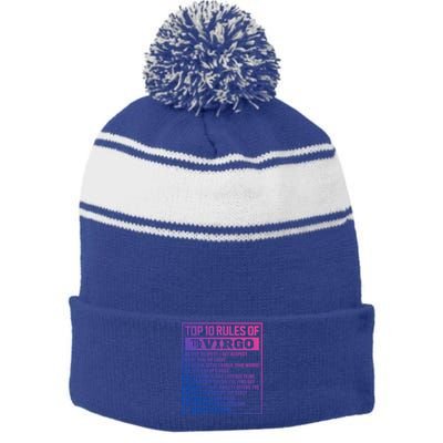 Top 10 Rules Of Virgo Birthday Horoscope Gift Stripe Pom Pom Beanie