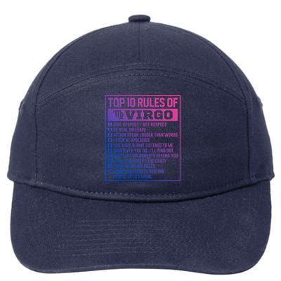 Top 10 Rules Of Virgo Birthday Horoscope Gift 7-Panel Snapback Hat