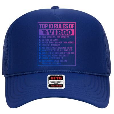 Top 10 Rules Of Virgo Birthday Horoscope Gift High Crown Mesh Back Trucker Hat