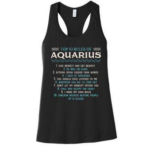 Top 10 Rules Of Aquarius Astrology Zodiac Sign Birthday Women's Racerback Tank