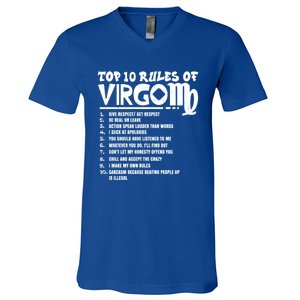 Top 10 Rules Of Virgo Zodiac Birthday Funny Gift V-Neck T-Shirt