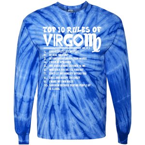 Top 10 Rules Of Virgo Zodiac Birthday Funny Gift Tie-Dye Long Sleeve Shirt