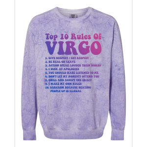 Top 10 Rules Of Virgo Zodiac Cute Funny Virgo Tee Horoscope Funny Gift Colorblast Crewneck Sweatshirt