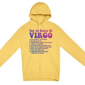 Top 10 Rules Of Virgo Zodiac Cute Funny Virgo Tee Horoscope Funny Gift Premium Pullover Hoodie