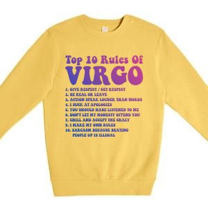 Top 10 Rules Of Virgo Zodiac Cute Funny Virgo Tee Horoscope Funny Gift Premium Crewneck Sweatshirt