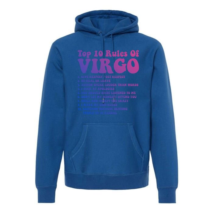 Top 10 Rules Of Virgo Zodiac Cute Funny Virgo Tee Horoscope Funny Gift Premium Hoodie