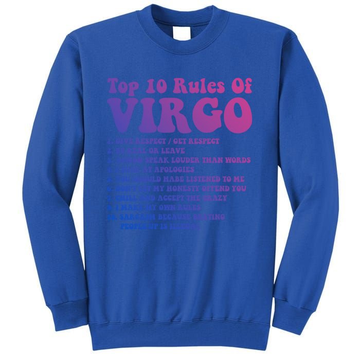 Top 10 Rules Of Virgo Zodiac Cute Funny Virgo Tee Horoscope Funny Gift Tall Sweatshirt