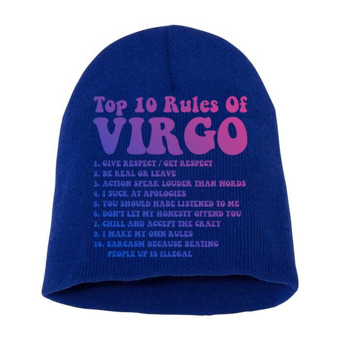 Top 10 Rules Of Virgo Zodiac Cute Funny Virgo Tee Horoscope Funny Gift Short Acrylic Beanie