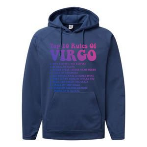 Top 10 Rules Of Virgo Zodiac Cute Funny Virgo Tee Horoscope Funny Gift Performance Fleece Hoodie