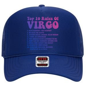 Top 10 Rules Of Virgo Zodiac Cute Funny Virgo Tee Horoscope Funny Gift High Crown Mesh Back Trucker Hat