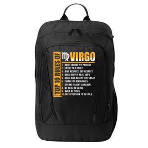 Top 10 Rules Of Virgo Zodiac Sign Funny Cute Gift City Backpack