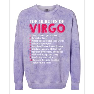 Top 10 Rules Of Virgo Zodiac Sign Great Gift Colorblast Crewneck Sweatshirt