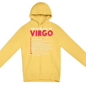 Top 10 Rules Of Virgo Zodiac Sign Great Gift Premium Pullover Hoodie