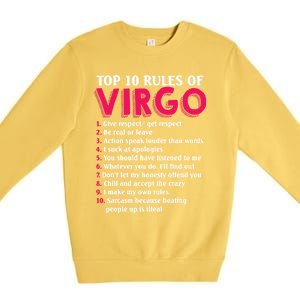 Top 10 Rules Of Virgo Zodiac Sign Great Gift Premium Crewneck Sweatshirt