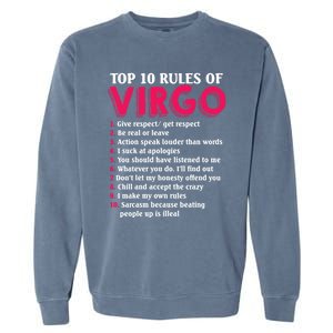 Top 10 Rules Of Virgo Zodiac Sign Great Gift Garment-Dyed Sweatshirt