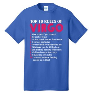 Top 10 Rules Of Virgo Zodiac Sign Great Gift Tall T-Shirt