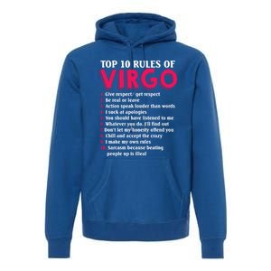 Top 10 Rules Of Virgo Zodiac Sign Great Gift Premium Hoodie