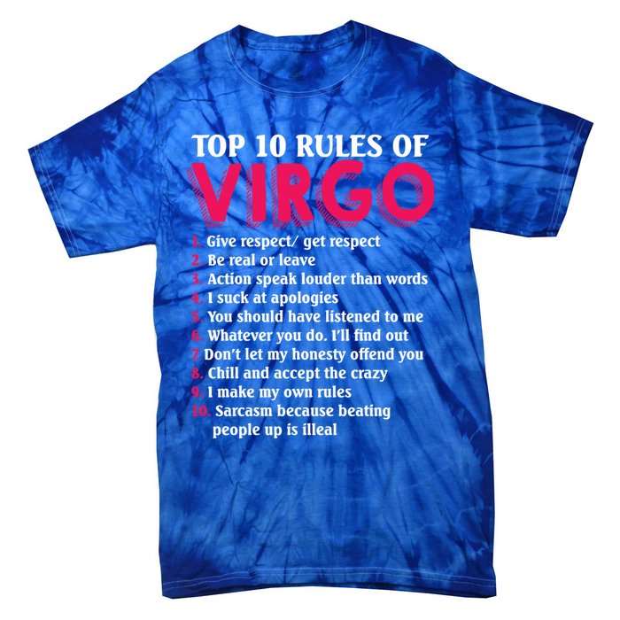 Top 10 Rules Of Virgo Zodiac Sign Great Gift Tie-Dye T-Shirt