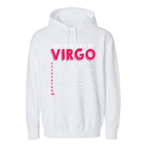 Top 10 Rules Of Virgo Zodiac Sign Great Gift Garment-Dyed Fleece Hoodie