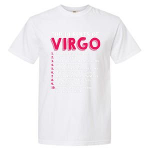 Top 10 Rules Of Virgo Zodiac Sign Great Gift Garment-Dyed Heavyweight T-Shirt