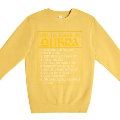 Top 10 Rules Libra Zodiac Sign September October Birthday Gift Premium Crewneck Sweatshirt