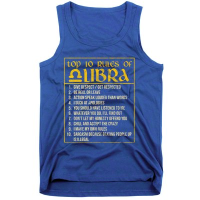 Top 10 Rules Libra Zodiac Sign September October Birthday Gift Tank Top