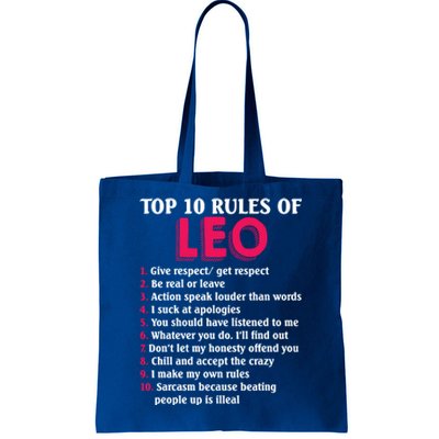 Top 10 Rules Of Leo Zodiac Sign Gift Tote Bag