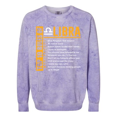 Top 10 Rules Of Libra Birthday Funny Gift Great Gift Meaningful Gift Colorblast Crewneck Sweatshirt