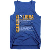 Top 10 Rules Of Libra Birthday Funny Gift Great Gift Meaningful Gift Tank Top