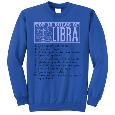 Top 10 Rules Libra Horoscope Birthday Great Gift Sweatshirt